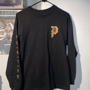 New! Men’s Long sleeve cotton shirt. Size M. Black with designs